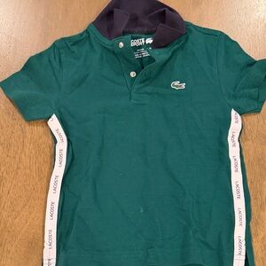 Lacoste Kids Polo Shirt in Teal with Navy Collar